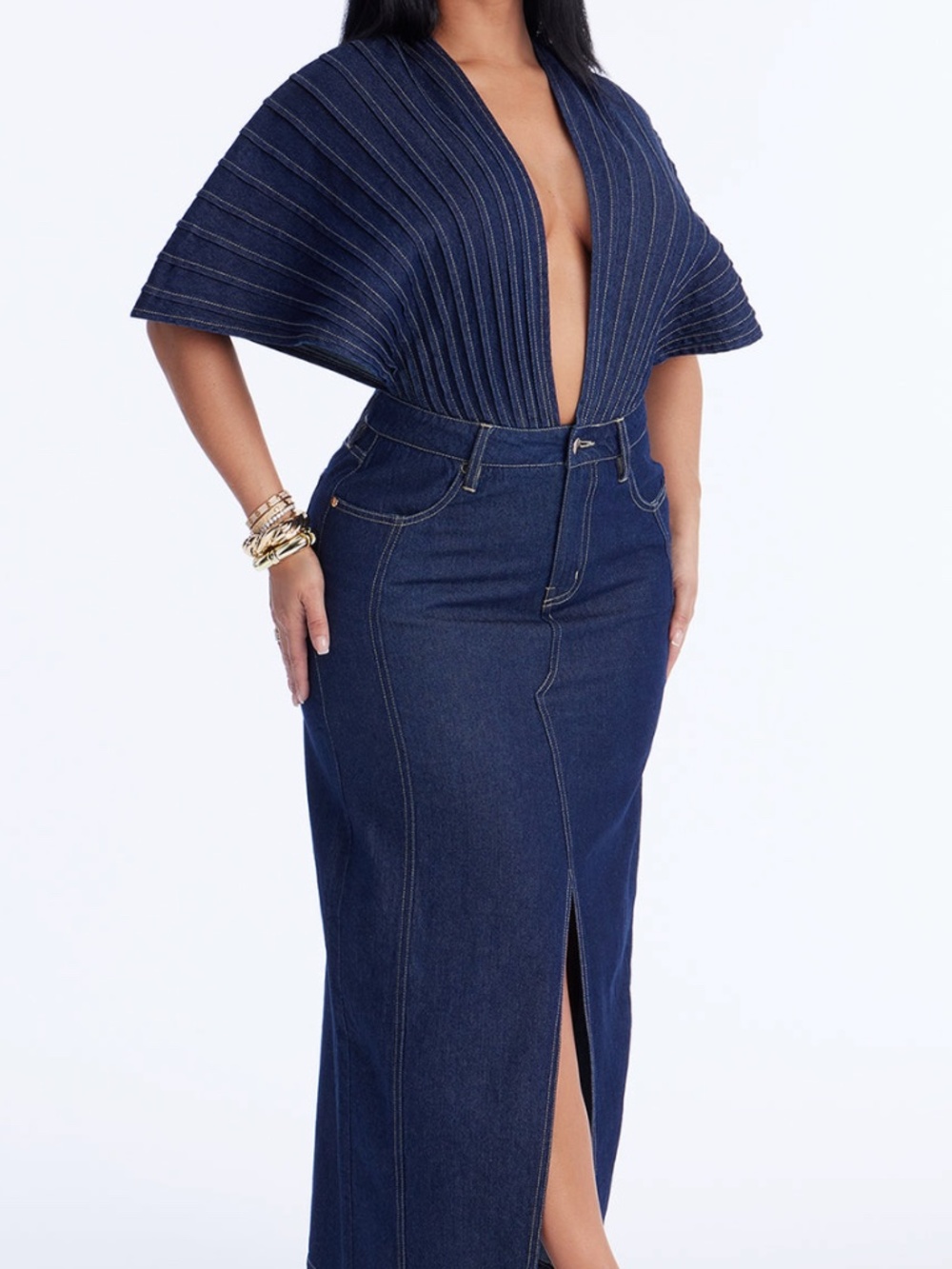Denim Maxi Dress size XL - Picture 2 of 6